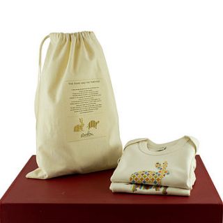 'hare and tortoise' baby organic gift set by asolon