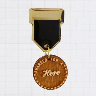 'hero' champ badge brooch by wue