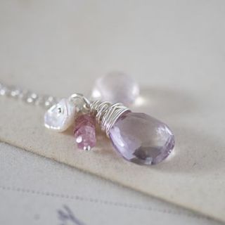 pink amethyst 'serenity' necklace by sugar mango