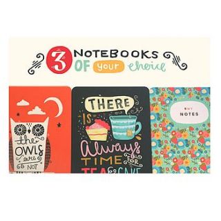 set of three a5 notebooks of your choice by the happy pencil