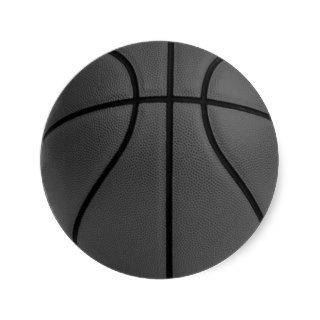 BLACK AND WHITE Basketball Round Sticker