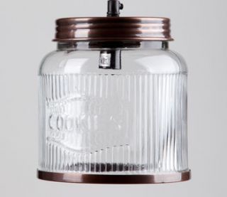 glass cookie jar pendant light by horsfall & wright