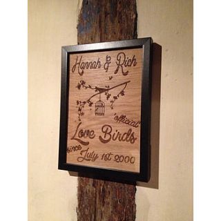 personalised oak wedding and anniversary art by moat house gifts