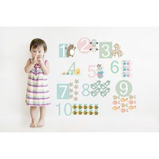 number fabric wall stickers by littleprints