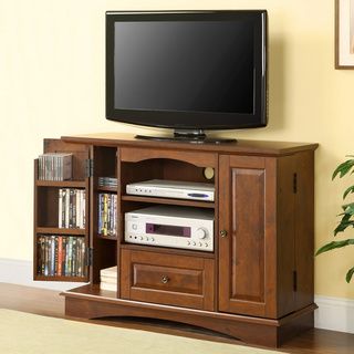 Brown Wood 42 inch Highboy TV Stand Walker Edison Entertainment Centers