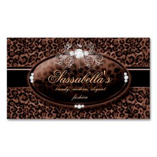 Leopard Jewelry Business Card Crown Brown