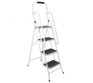 EZ Tools Safety Step Ladder with Handrails & Comfort Step —