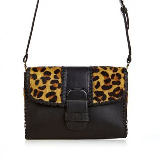 Clever Carriage Company Leopard Print Haircalf Safari Leather Clutch