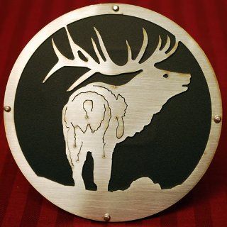 Bull Elk Laser Cut Stainless Steel Trailer Hitch Cover Automotive