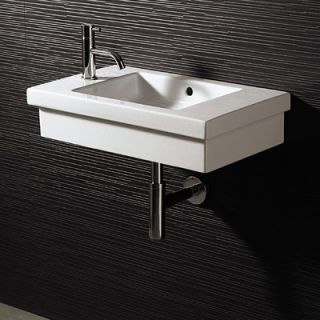 Bissonnet Area Boutique Logic 60 Semi Recessed Porcelain Bathroom Sink