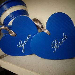 personalised bride and groom hearts by giddy kipper