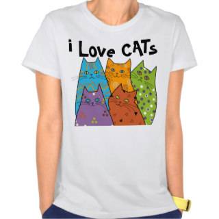 Retro i Love Cats Women's T Shirts