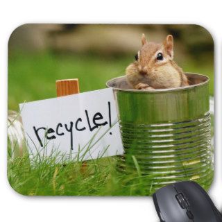 Cute Recycling Chipmunk Mouse Pads