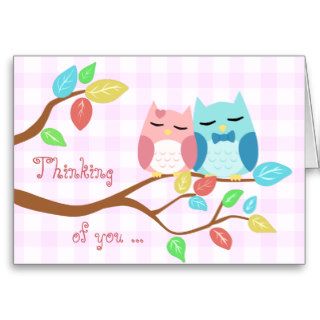 cute cartoon vector owl couple greeting cards