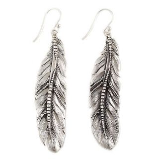 sterling silver feather earrings by charlotte's web