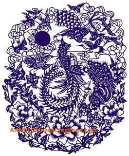 Chinese Products / Chinese Folk Art / Chinese Paper Cuts   Phoenix, Cranes & Magpies   Home Decor Products