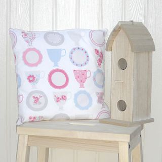 teacups cushion by grace & favour home