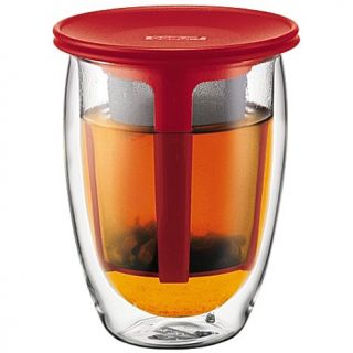 Bodum 12 oz., Tea for One Glass with Strainer   Red