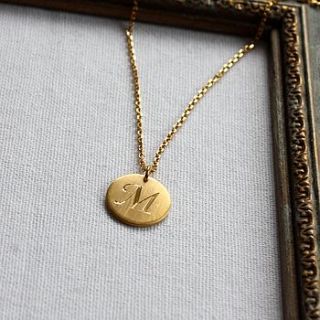 personalised one disc initial necklace by harry rocks