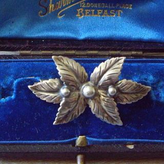 vintage danish silver floral brooch by ava mae designs