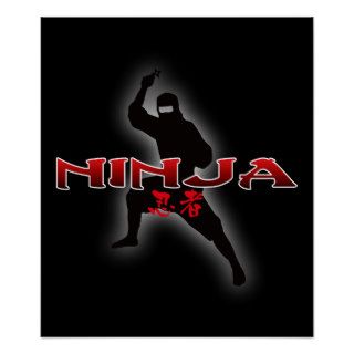 Ninja Silhouette Poster