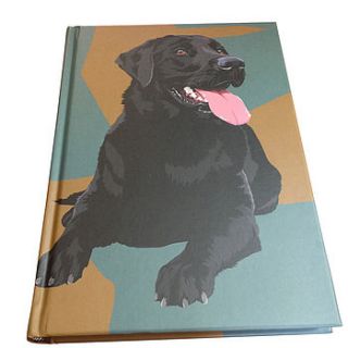 a5 notebook with black labrador cover by velvet brown