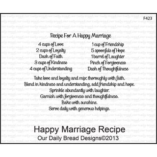 Our Daily Bread Cling Rubber Stamp 4.75"X7" Happy Marriage Recipe Wood Stamps