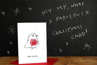'merry christmas' robin christmas card by blank inside