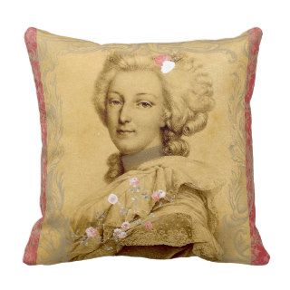 Marie Antoinette Altered Art Illustration Pillows