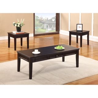 K&B 3 piece Cocktail End Tables Espresso Finish Coffee, Sofa & End Tables