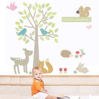 simple woodland fabric wall stickers by littleprints