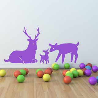 deer family wall sticker set by oakdene designs