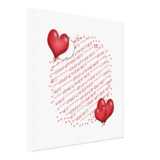 Floating Heart Balloons Photo Frame Gallery Wrapped Canvas
