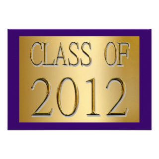 Class Of 2012 Gold & Purple Graduation Invitations