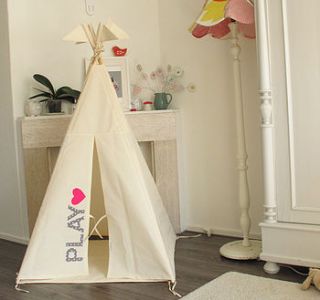 personalised indoor play teepee midi by moozle