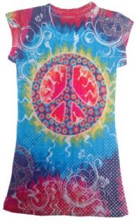 Tie Dye Women's T Shirt   Sublimation Shirts   Multi Color Dotted Peace (Junior Large Clothing