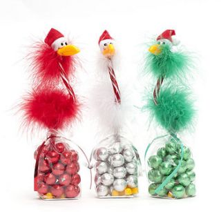 two christmas bird pens with milk chocolates by candyhouse