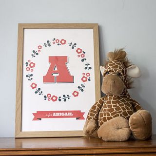 personalised children's initial/name print by lovely cuppa