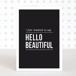 'hello beautiful' valentines day card by doodlelove