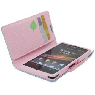 Generic Pink Wallet Pouch Pu Leather/gel Tpu Case/cover Kick Stand for Sony Xperia Z L36h Cell Phones & Accessories