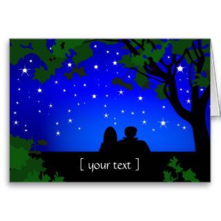 Stargazers Couple Starry Night Greeting Card