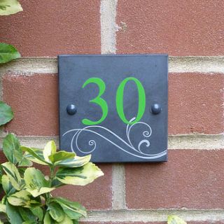 personalised slate house number sign by nutmeg signs