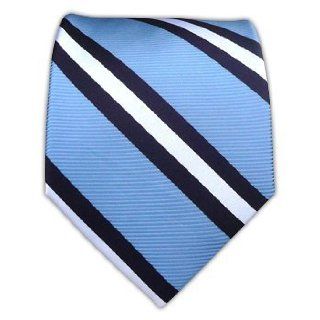 100% Silk Woven Light Blue and Navy Power Striped Tie at  Men�s Clothing store Men S Ties