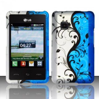 Blue Vines Hard Case Cover for LG 840G + Stylus Pen Cell Phones & Accessories
