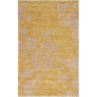 Hand tufted Gold/Beige Abstract Rug (5' x 7'6) JRCPL 5x8   6x9 Rugs