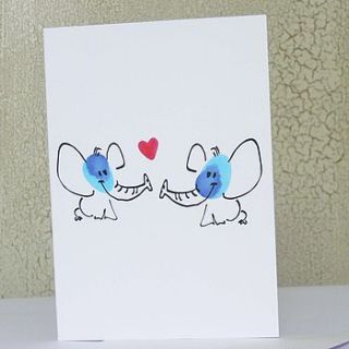 little elephants greeting card by the sardine's whiskers