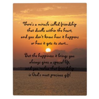 Miracle of friendship Poem Plaque