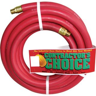Industrial Red Rubber Hose — 3/4in. x 50ft., 1/2in. NPT Fittings, 300 PSI, Model# RR3/4X50-300-8MP  Air Hoses   Reels