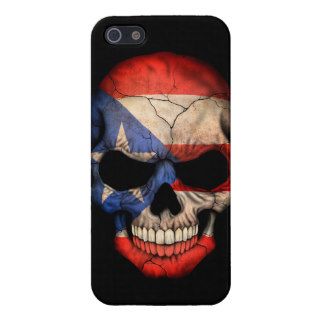 Puerto Rican Flag Skull on Black iPhone 5 Cover