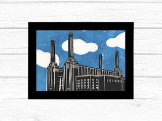 london battersea power sation lino print by knockout